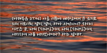 예수님께서 나 때문에 감당하신 것