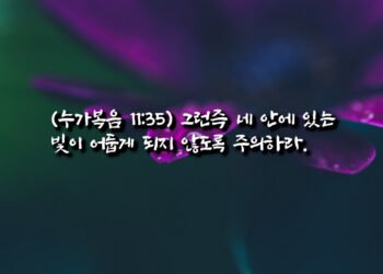 네 안에 있는 빛이 어둡게 되지 않도록 주의하라