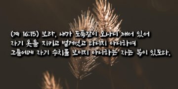깨어 있어 자기 옷을 지키는 자